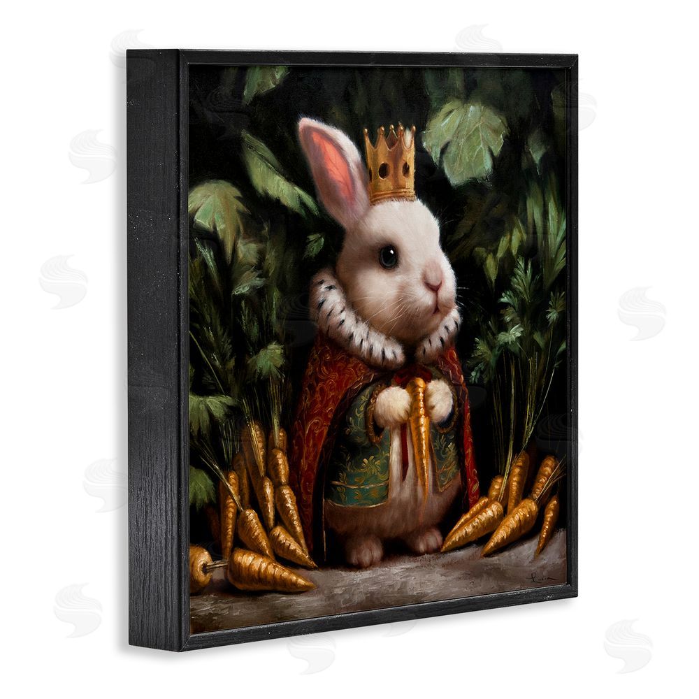 Lucia Heffernan Carrot Gold Royal Rabbit Black Framed Giclee Wall Art Print