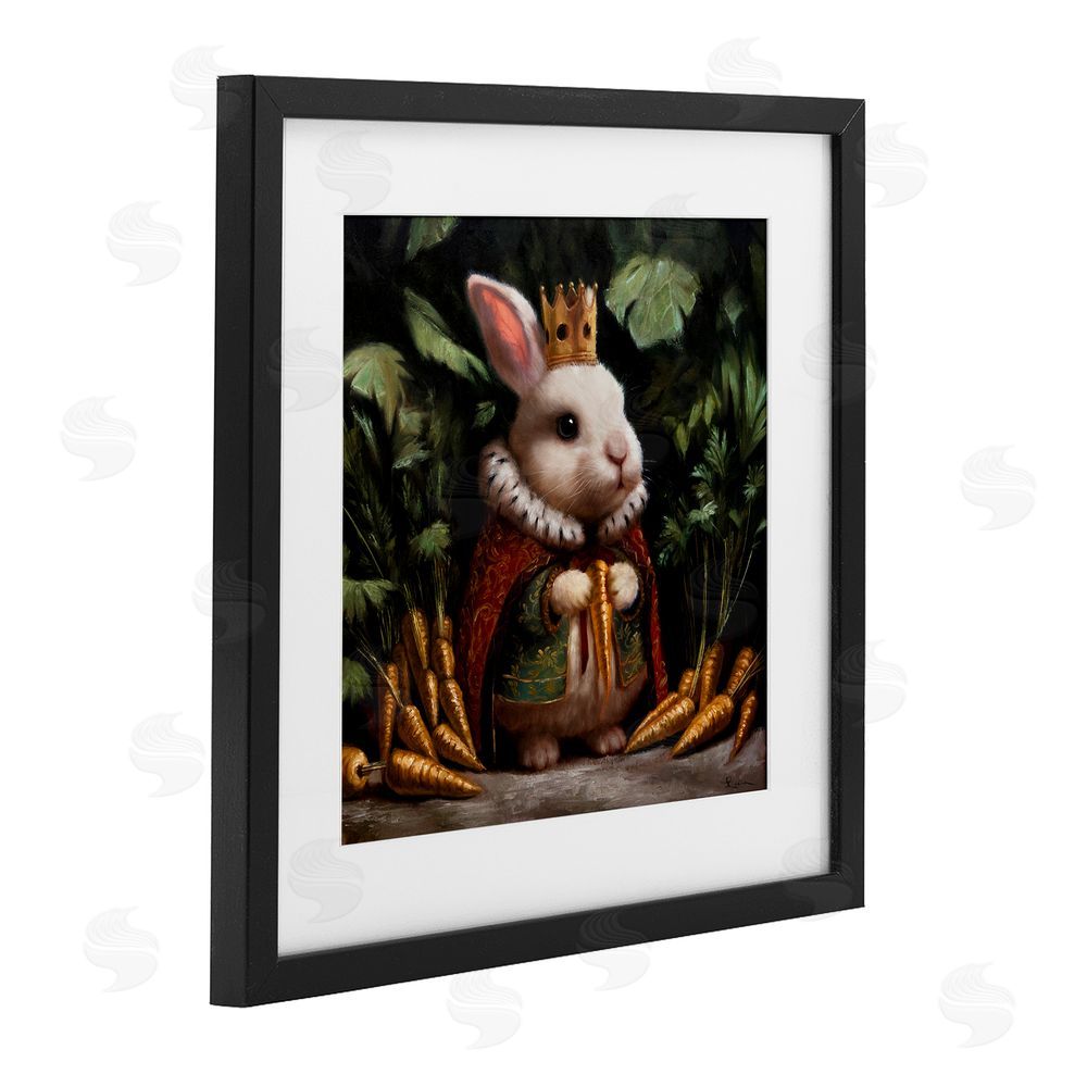 Lucia Heffernan Carrot Gold Royal Rabbit Black Framed Print Under Glass with Matting Wall Art