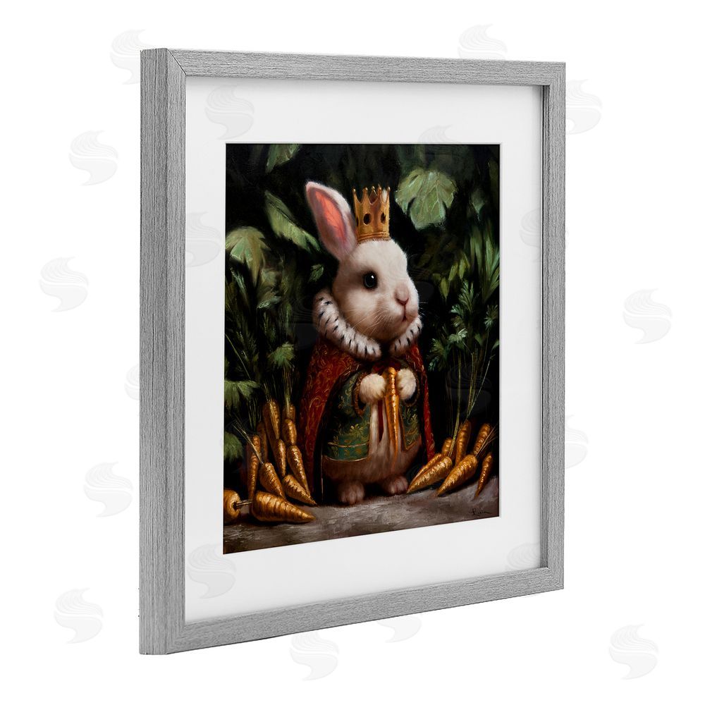 Lucia Heffernan Carrot Gold Royal Rabbit Gray Framed Print Under Glass with Matting Wall Art