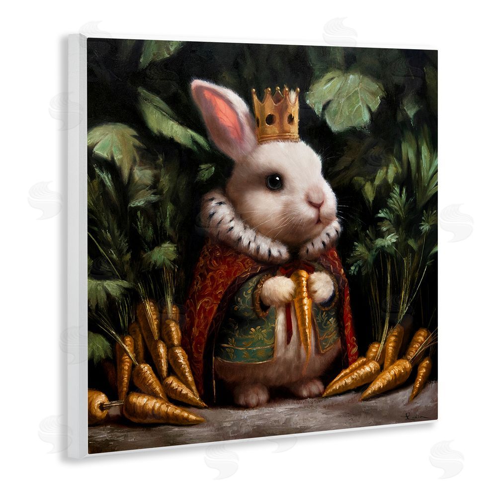Lucia Heffernan Carrot Gold Royal Rabbit Wall Plaque Art Print with White Foil Wrap