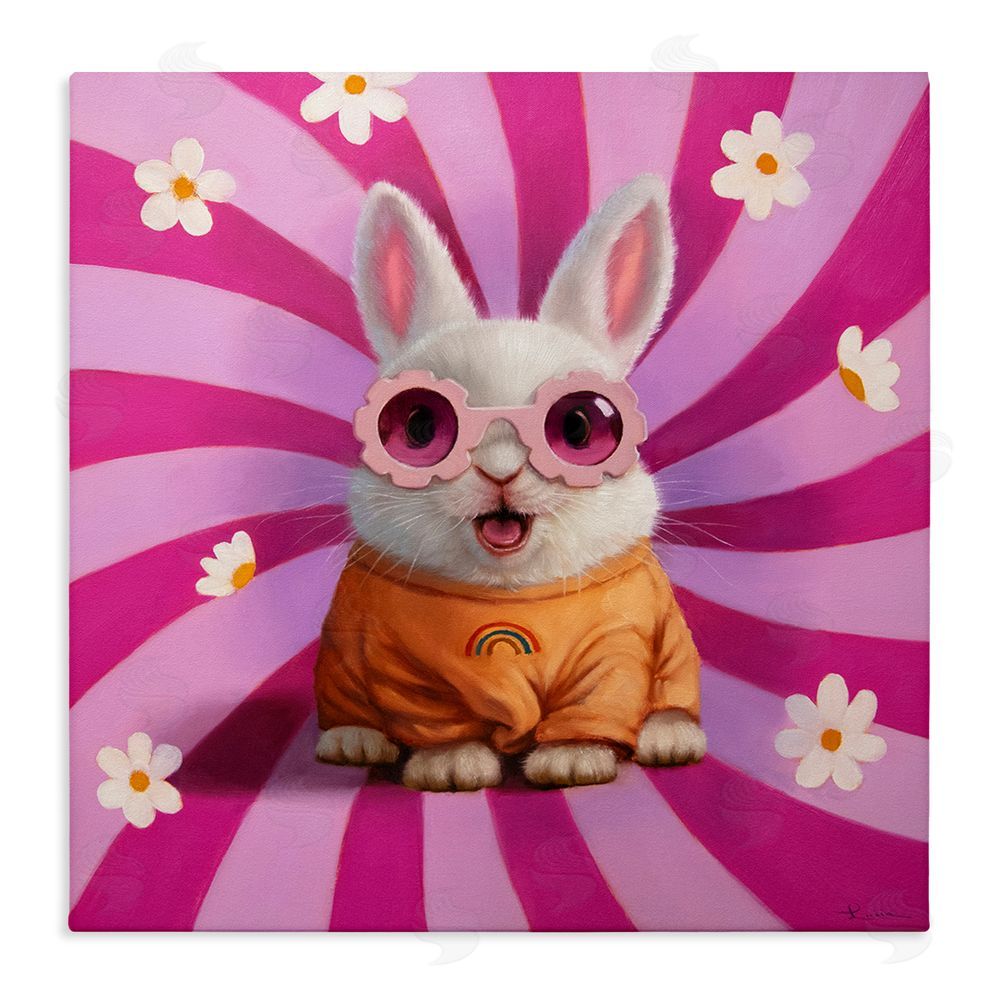Lucia Heffernan Good Vibes Only Rabbit Stretched Canvas Wall Art