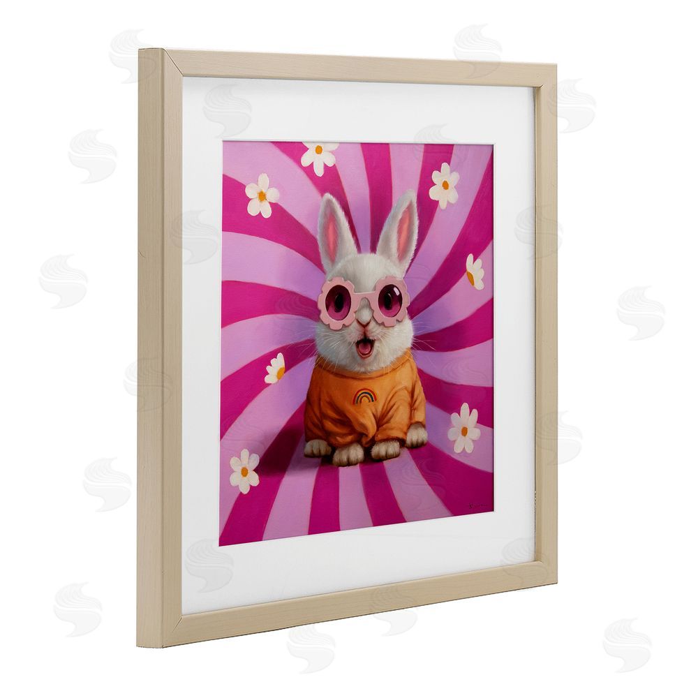 Lucia Heffernan Good Vibes Only Rabbit Brown Framed Print Under Glass Wall Art