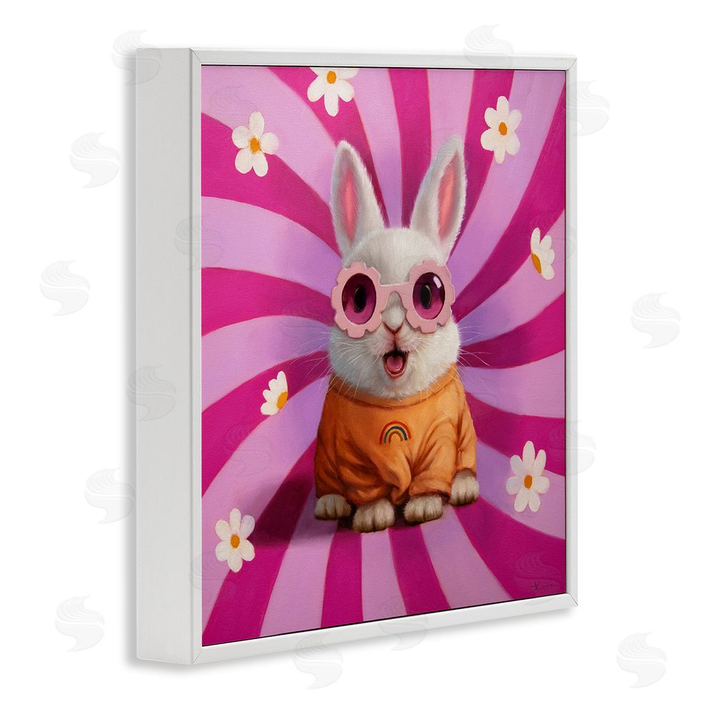 Lucia Heffernan Good Vibes Only Rabbit White Framed Giclee Wall Art