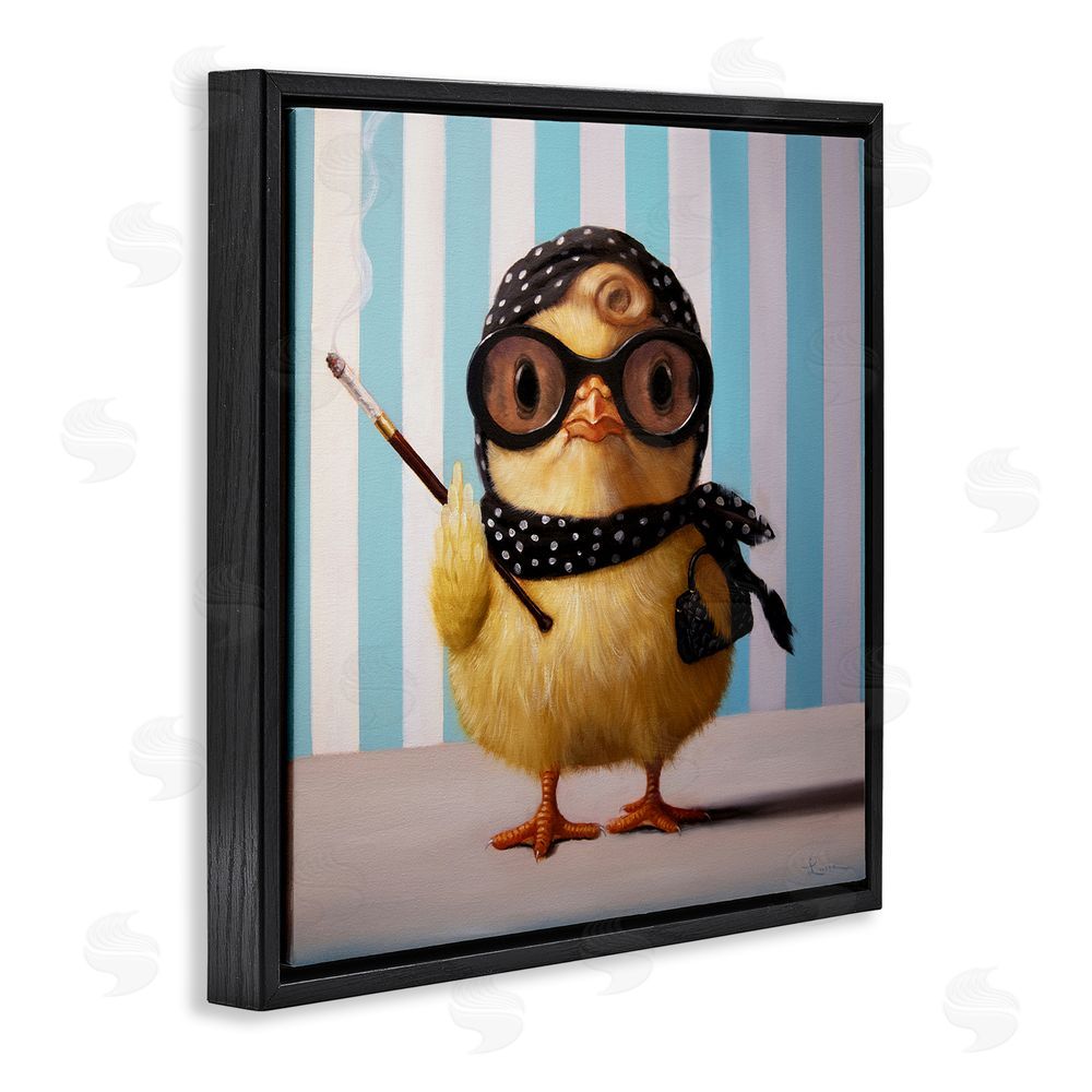 Lucia Heffernan Audrey Henburn Famous Chick Black Floating Frame Stretched Canvas Wall Art Print