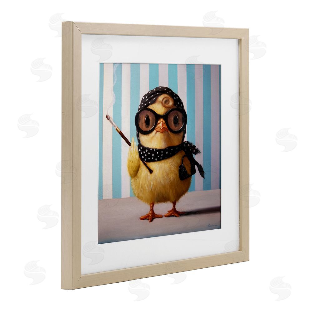 Lucia Heffernan Audrey Henburn Famous Chick Brown Framed Print Under Glass with Matting Wall Art