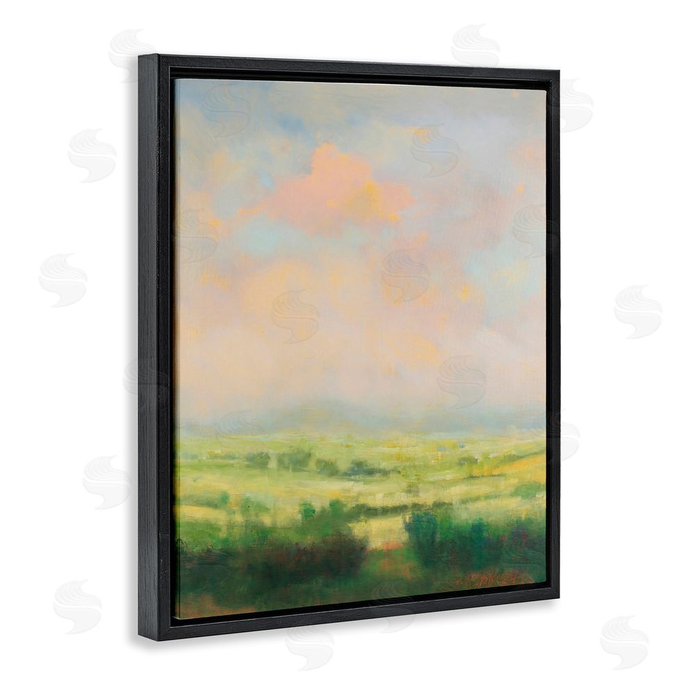 William McCarthy Springtime Farnese Landscape Black Floating Framed Canvas Wall Art Print