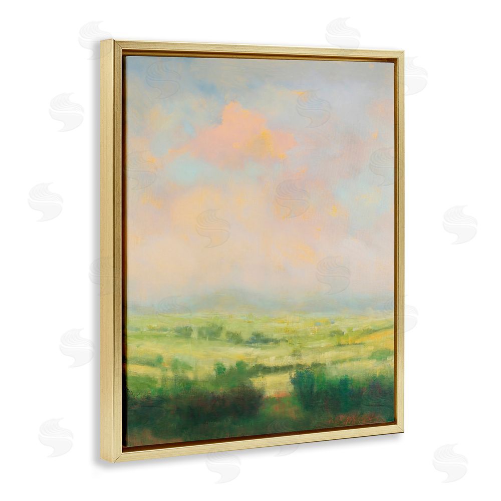 William McCarthy Springtime Farnese Landscape Gold Floating Framed Canvas Wall Art Print