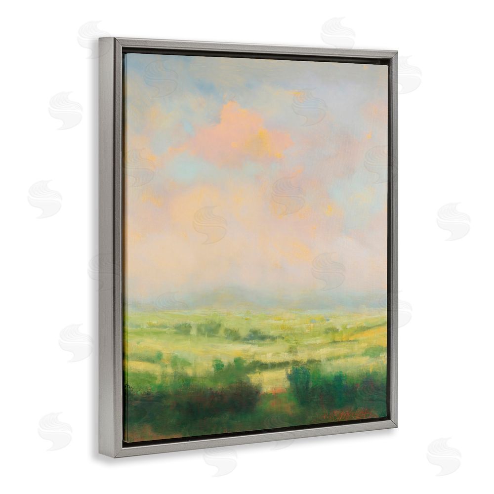 William McCarthy Springtime Farnese Landscape Gray Floating Framed Canvas Wall Art Print