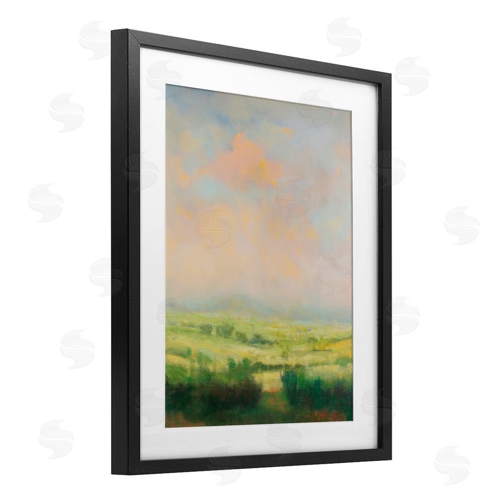 William McCarthy Springtime Farnese Landscape Black Framed Print Under Glass with White Mat Wall Art