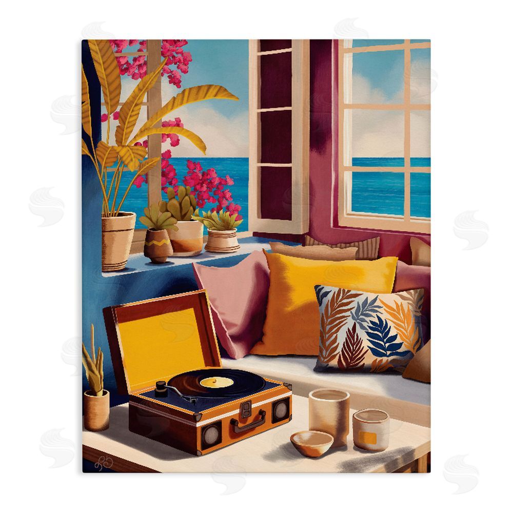Lisa R Dumm Boho Vacation By The Sea Stretched Canvas Wall Art Print
