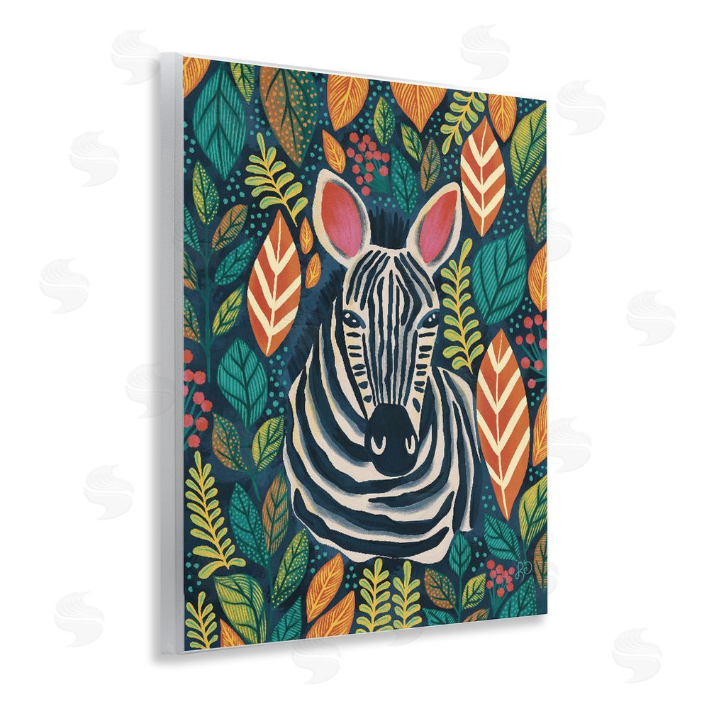 Lisa R Dumm Exotic Leaf Pattern Zebra Wall Plaque Home Decor Art Print
