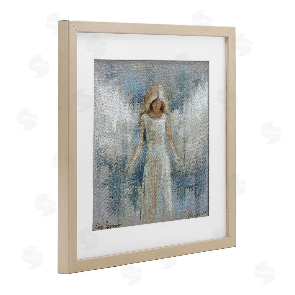 Linda Sperruzzi Ethereal Peace Angel Brown Framed Print Under Glass Wall Art