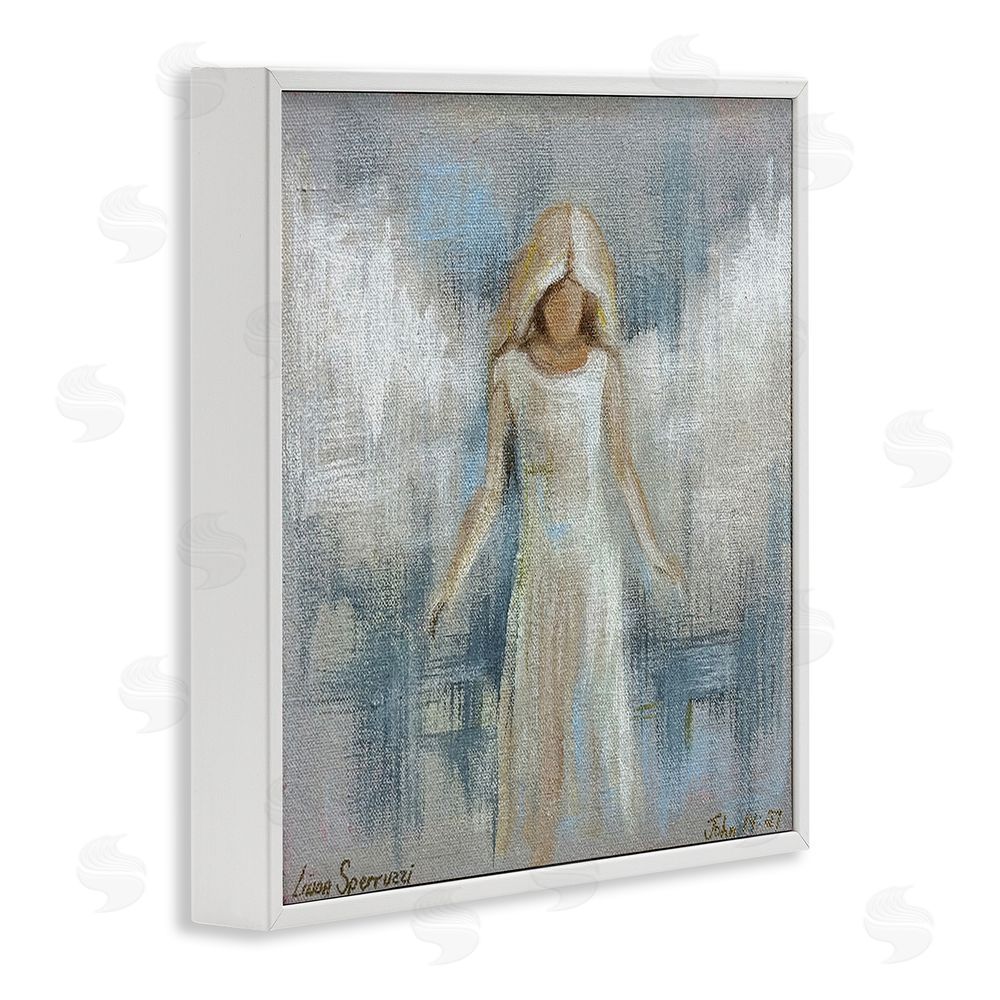 Linda Sperruzzi Ethereal Peace Angel White Framed Giclee Wall Art