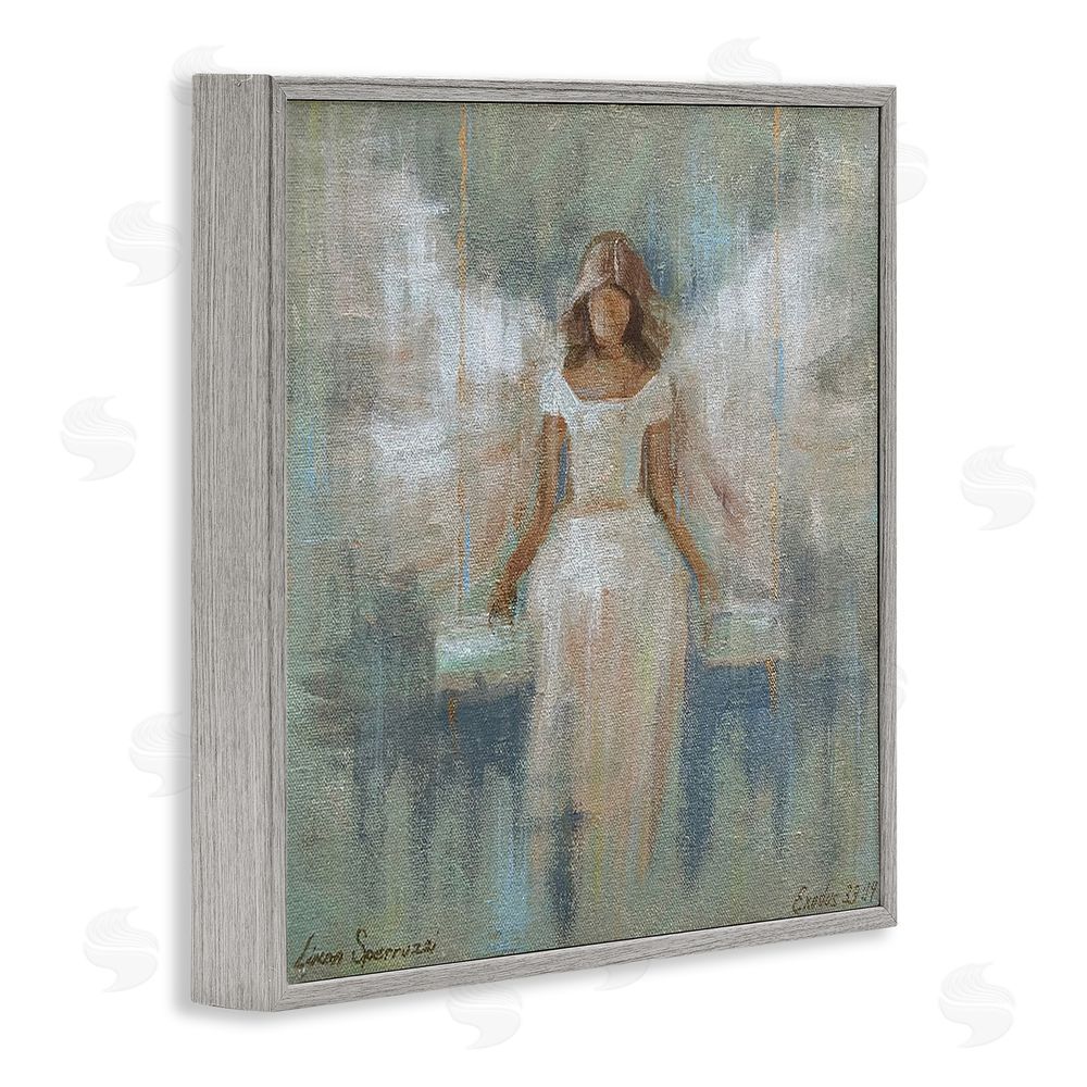 Linda Sperruzzi Dreamlike Restful Angel Gray Framed Giclee Wall Art Print