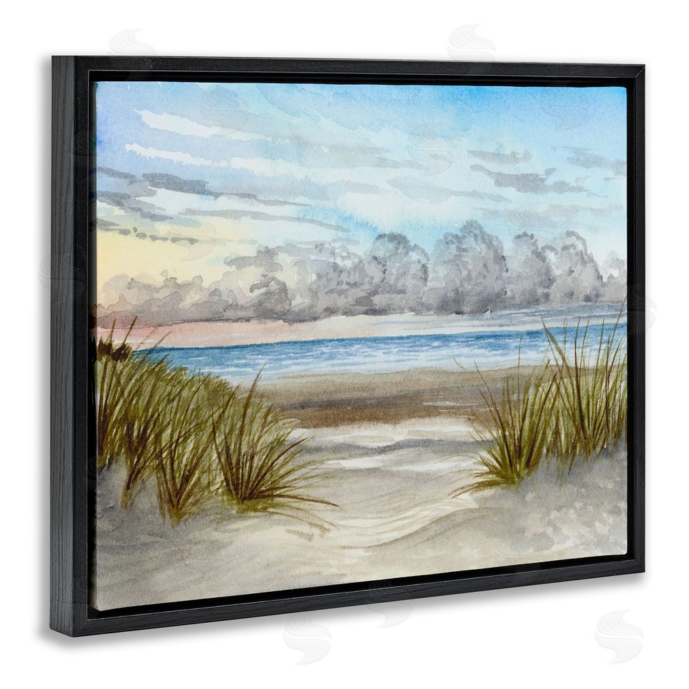 Brett Blumenthal Between The Beach Grasses Black Floating Frame Canvas Wall Art Print