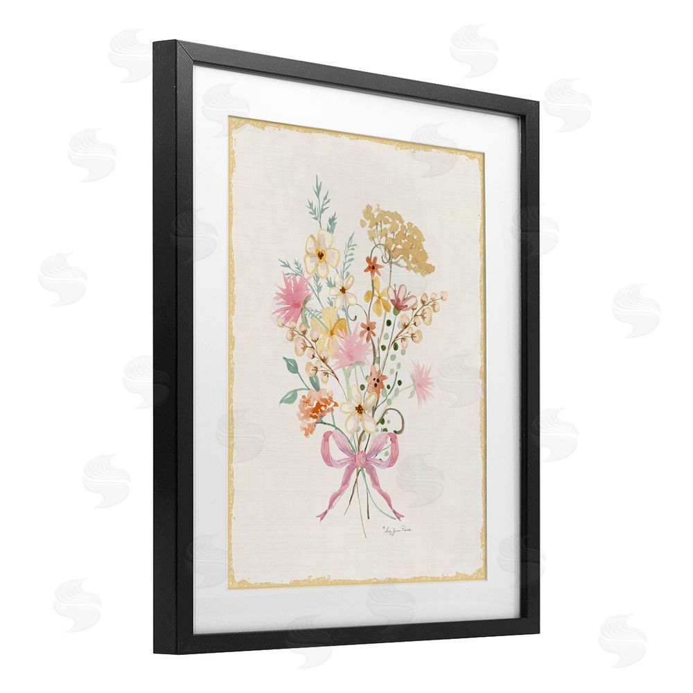 Audrey Jeanne Roberts Cluster of Wild Blossoms Black Framed Print Under Glass Wall Art