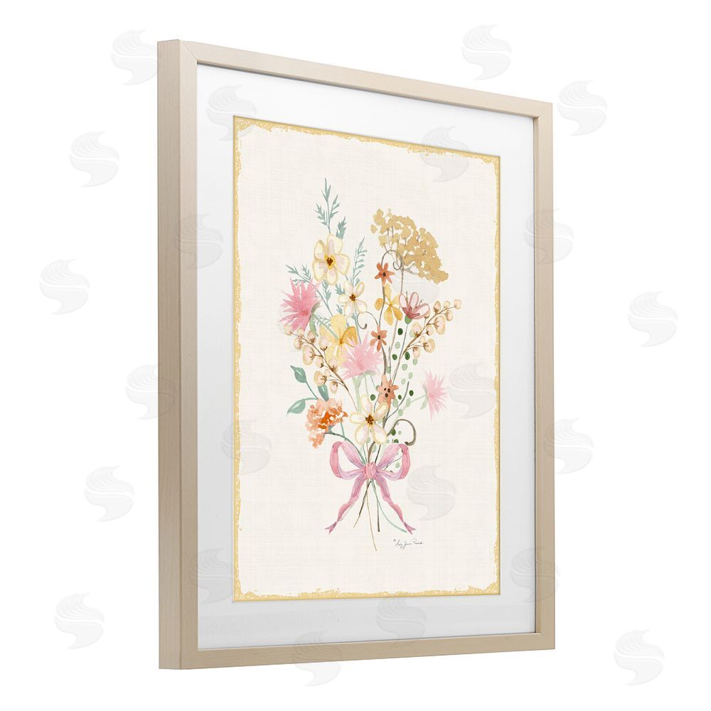 Audrey Jeanne Roberts Cluster of Wild Blossoms Brown Framed Print Under Glass Wall Art