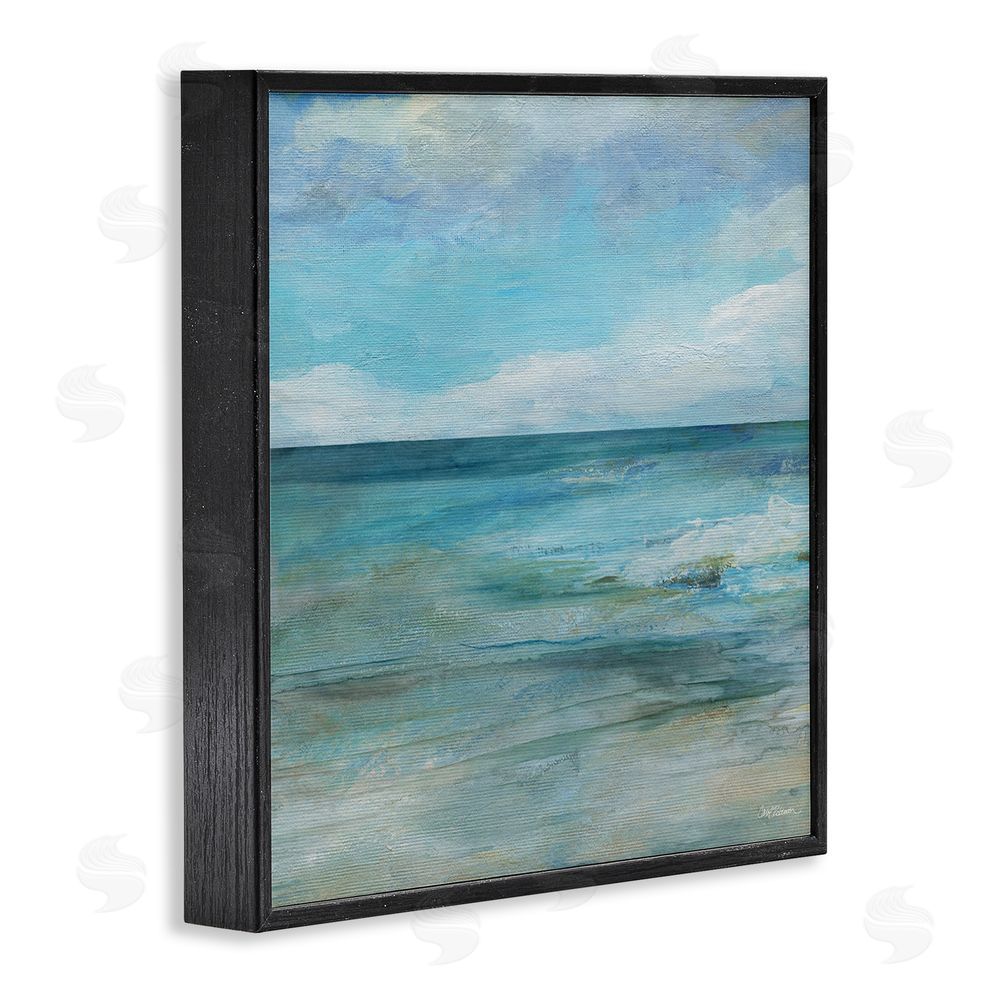 Carol Robinson Aqua Seascape Tranquility Black Framed Giclee Wall Art Print