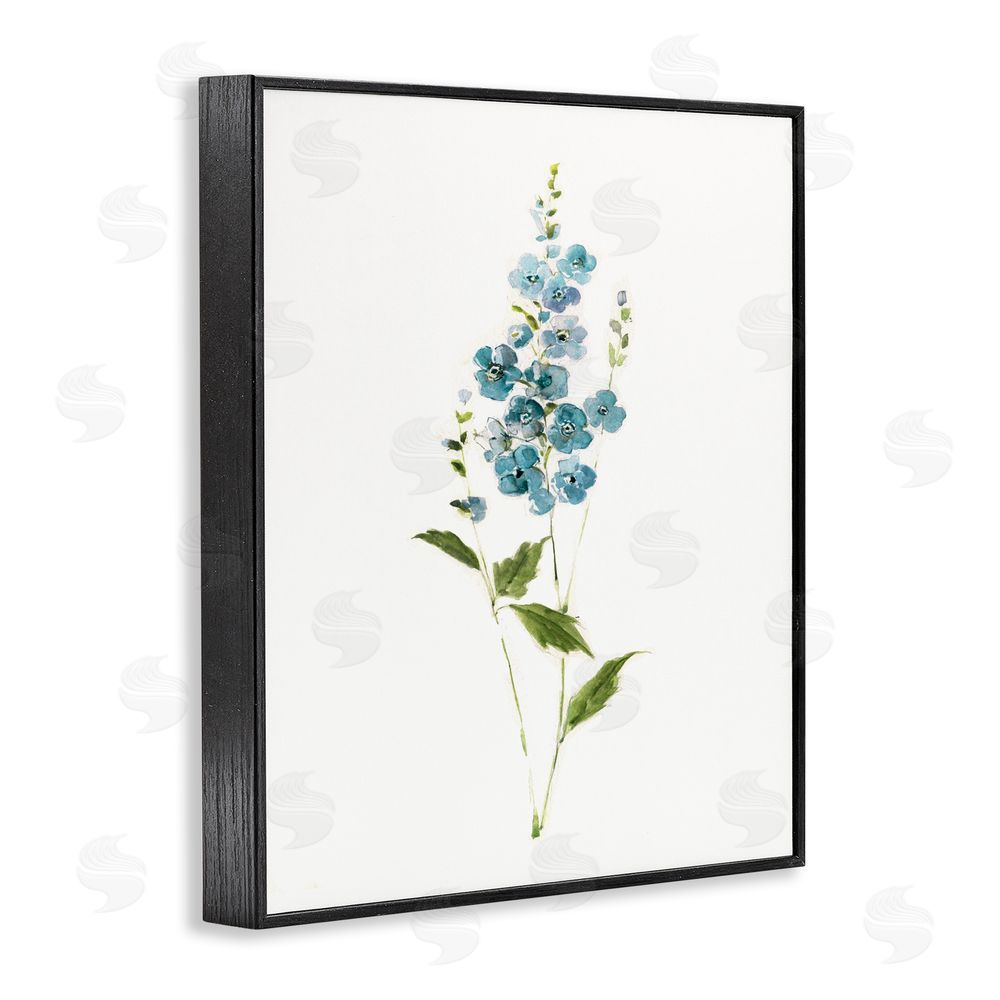 Sally Swatland Delicate Blue Sprigs Black Framed Giclee Wall Art Print