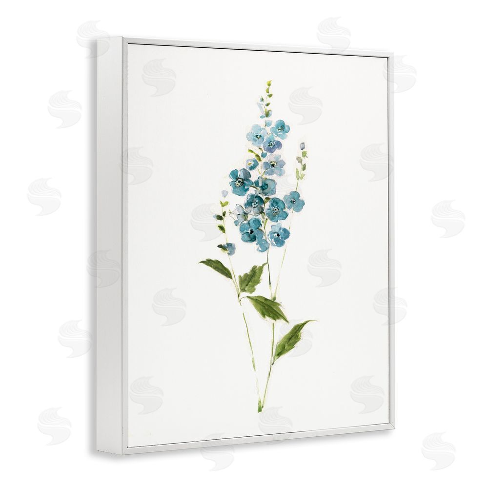 Sally Swatland Delicate Blue Sprigs White Framed Giclee Wall Art Print