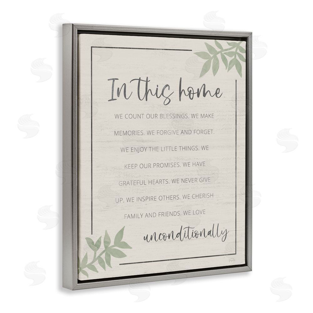 Natalie Carpentieri We Love Unconditionally Gray Floating Framed Canvas Wall Art Print