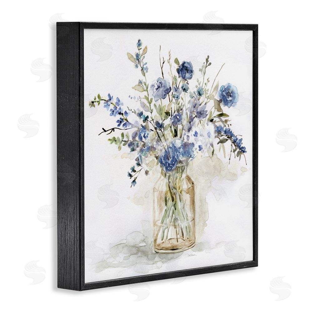 Carol Robinson Spring Floral Dollops Black Framed Giclee Wall Art Print