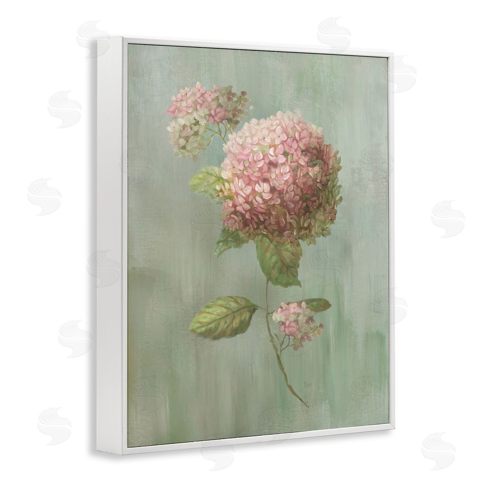 Nan Single Hydrangea Bushel White Framed Giclee Wall Art Print