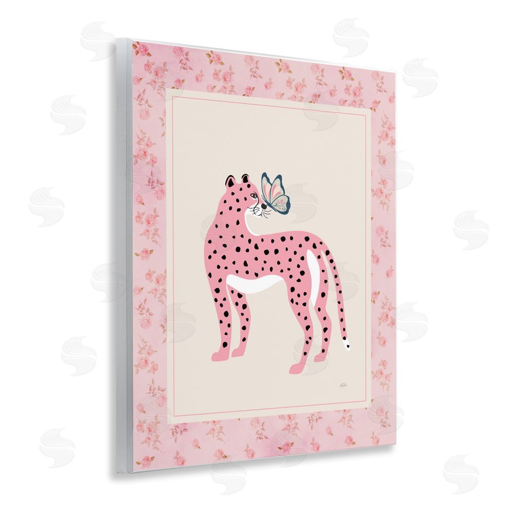 Natalie Carpentieri Cheetah & Butterfly Friendship Wall Plaque Art Print with White Foil Wrap