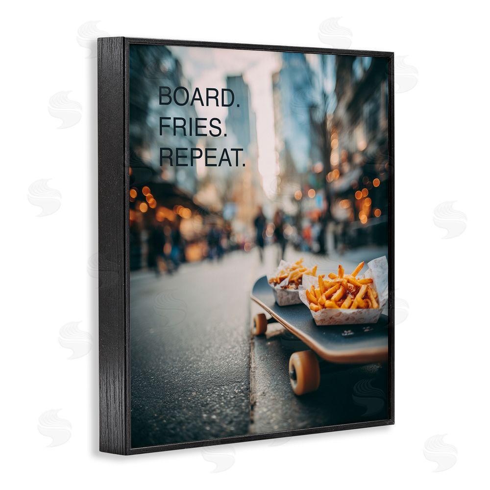 A Barefoot Stylist Board Fries Repeat Black Framed Giclee Wall Art Print