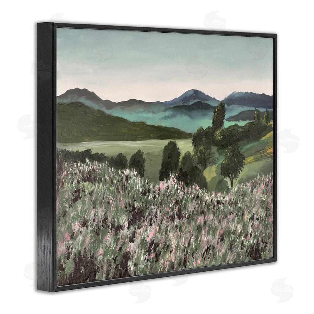 Lee Ann Zirbes Windblown Meadow Blooms Black Framed Giclee Wall Art Print