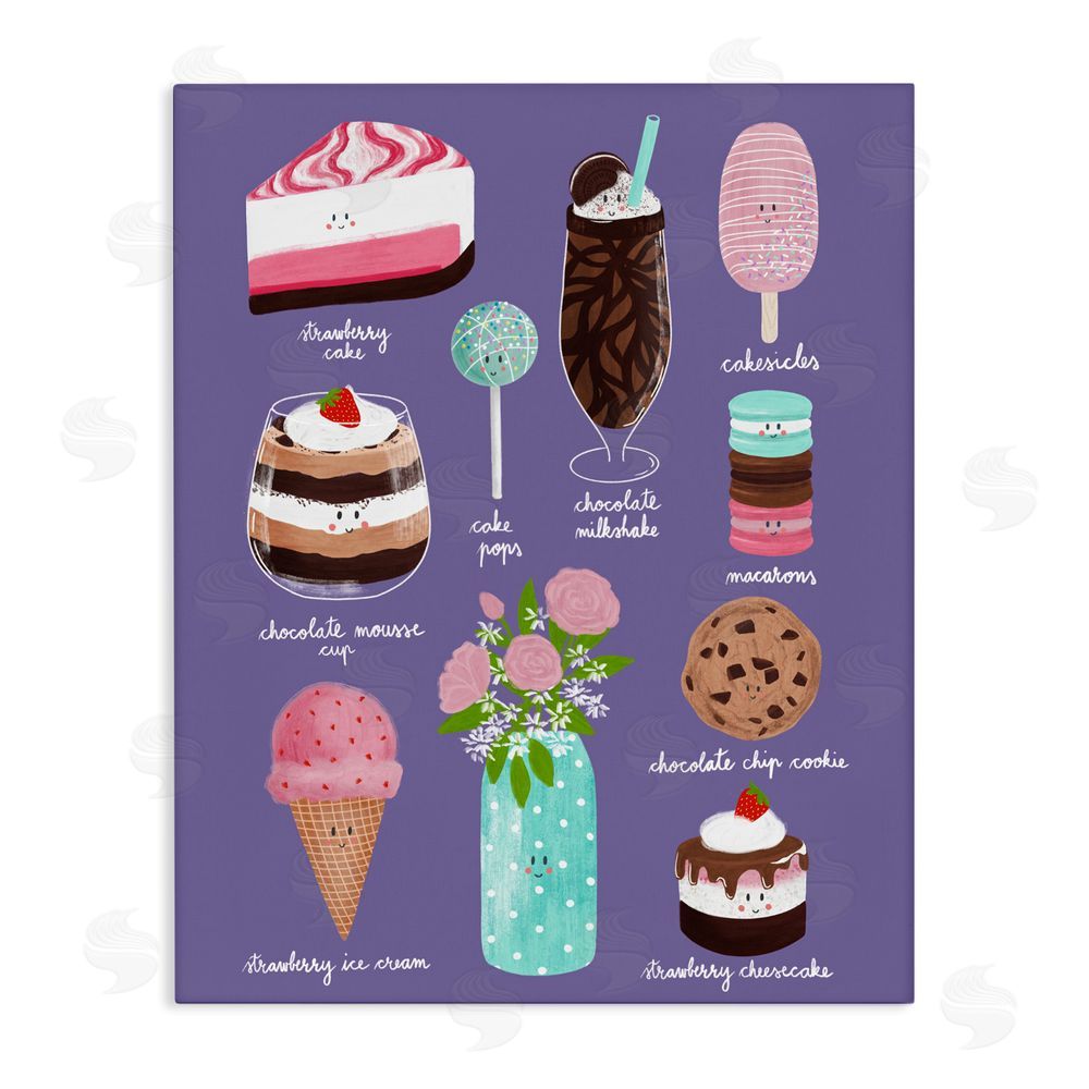 Metka Hiti Decadent Desserts & Flowers Stretched Canvas Wall Art