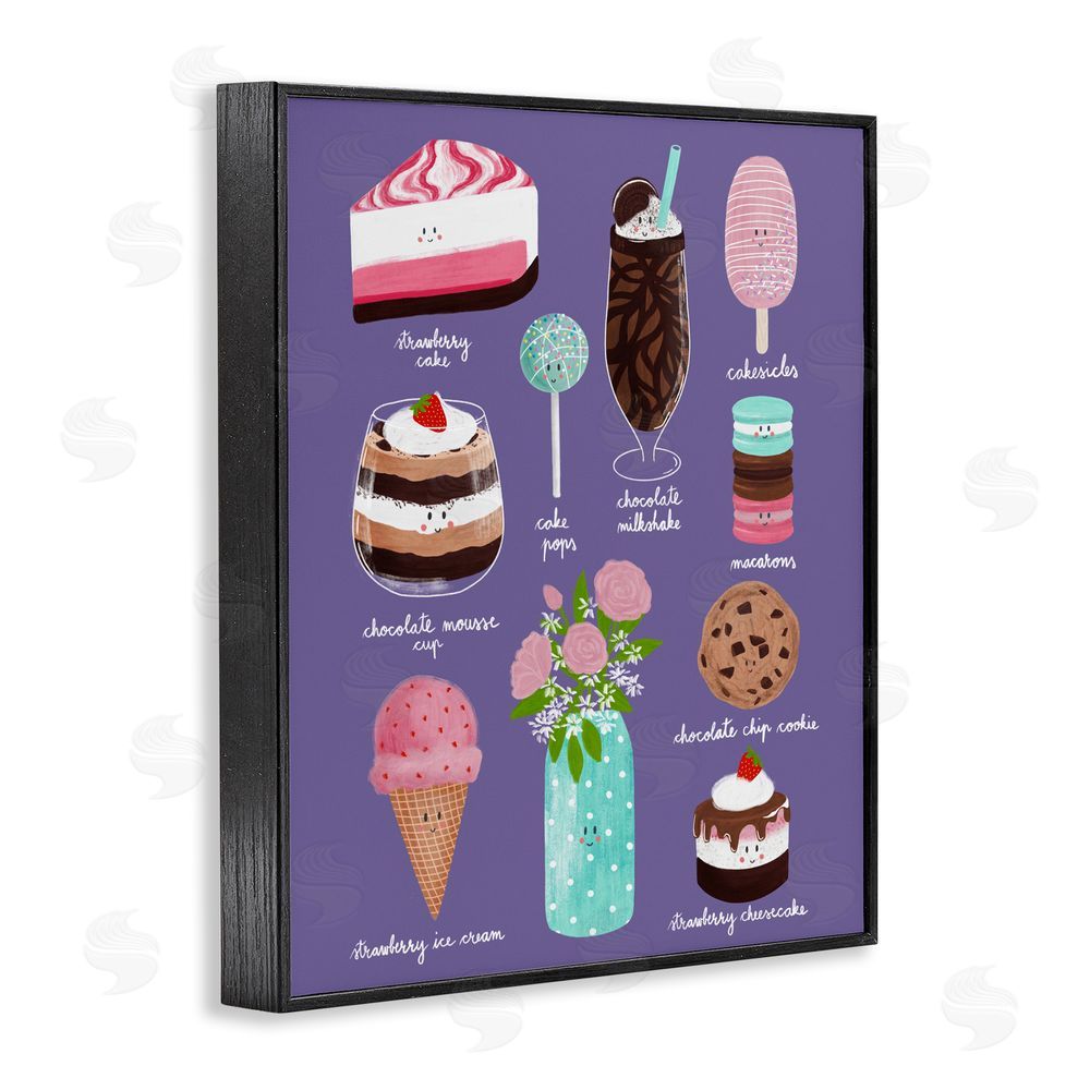 Metka Hiti Decadent Desserts & Flowers Black Framed Giclee Wall Art Print