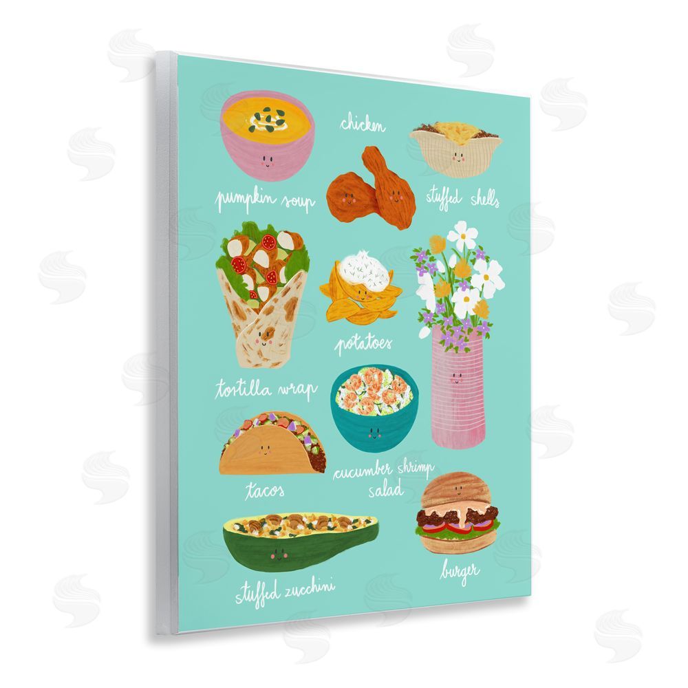 Metka Hiti Gourmet Lunch Food Collection Wall Plaque Home Decor Art Print