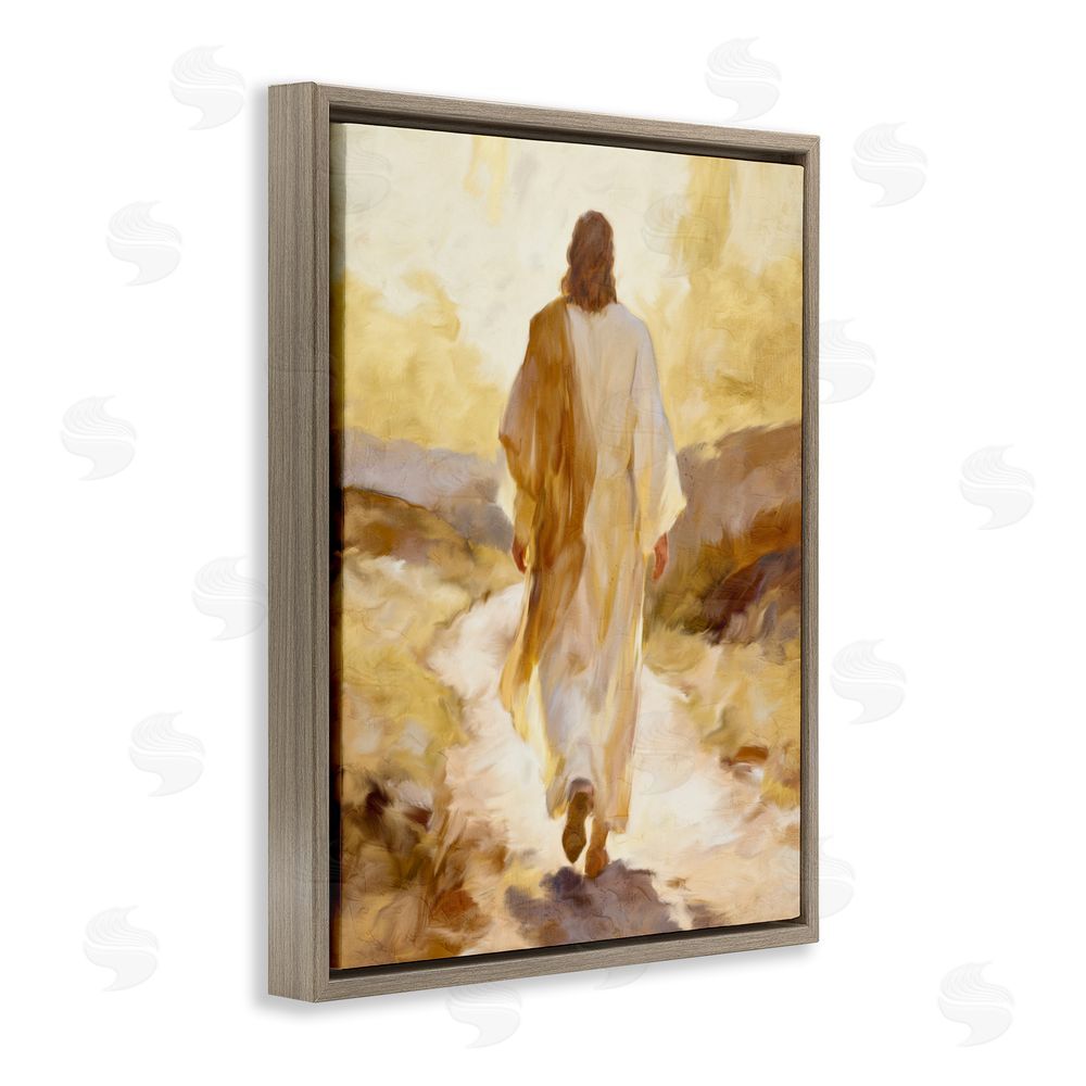 Kim Allen Walk By Faith Sunset Brown Floating Framed Canvas Wall Art Print