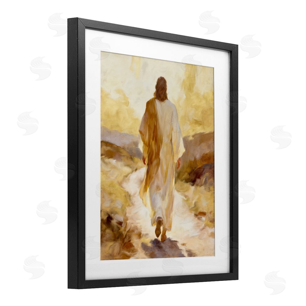 Kim Allen Walk By Faith Sunset Black Framed Print Under Glass with White Mat Wall Art