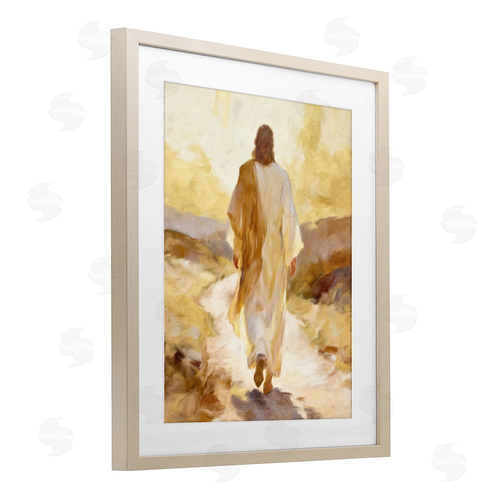 Kim Allen Walk By Faith Sunset Brown Framed Print Under Glass with White Mat Wall Art