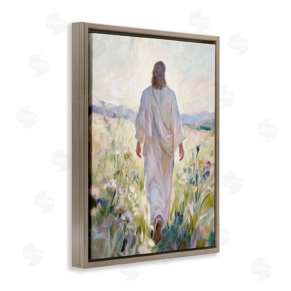 Kim Allen Wildflower Faithful Follower Brown Floating Framed Canvas Wall Art Print