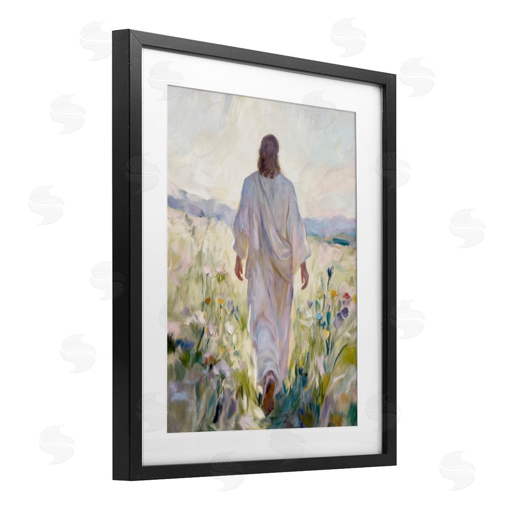 Kim Allen Wildflower Faithful Follower Black Framed Print Under Glass with White Mat Wall Art