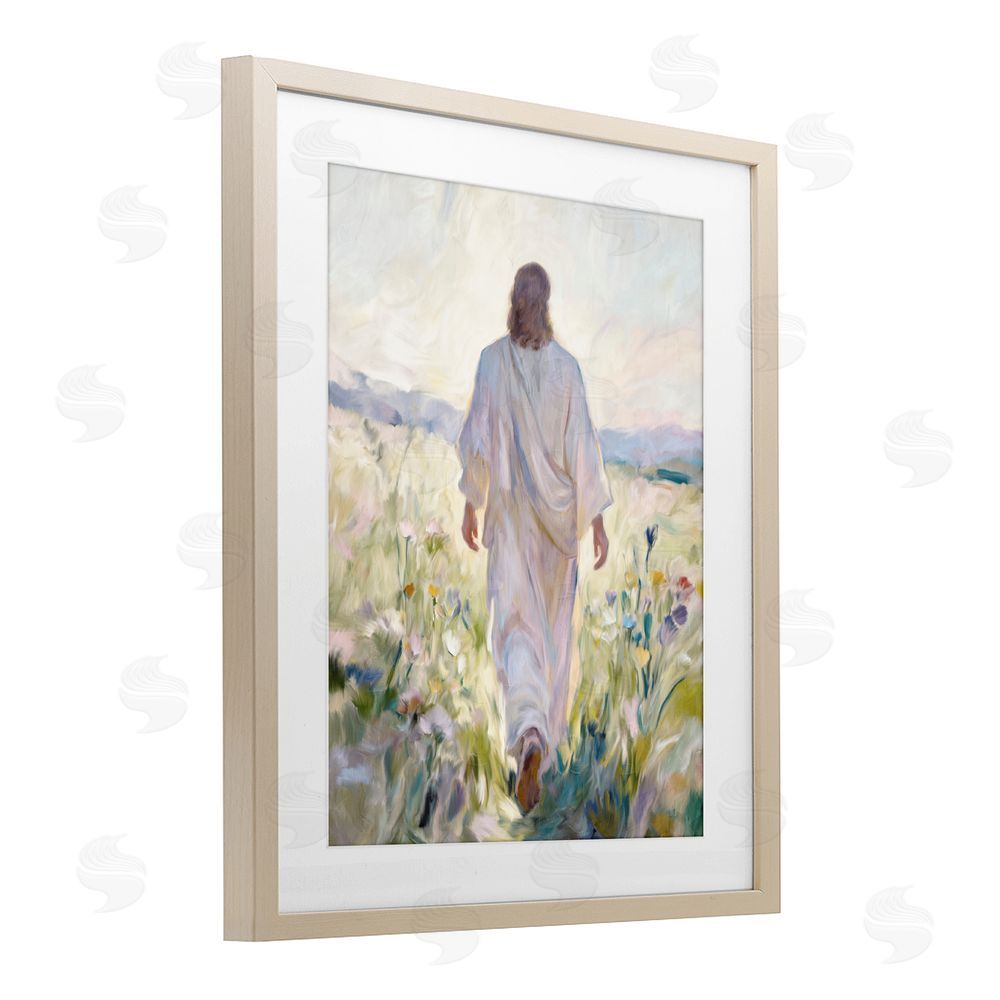 Kim Allen Wildflower Faithful Follower Brown Framed Print Under Glass with White Mat Wall Art
