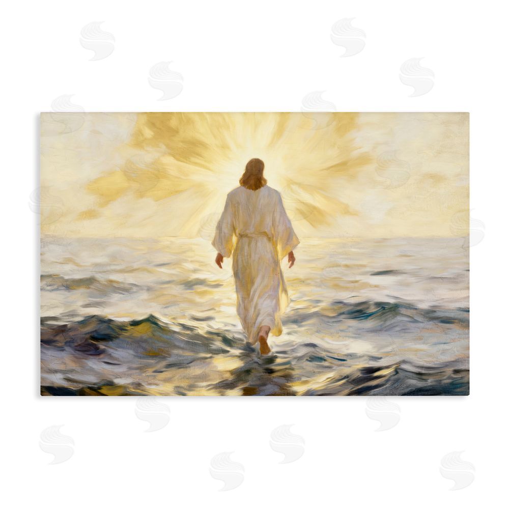 Kim Allen Golden Walk Spiritual Figure Stretched Canvas Wall Art