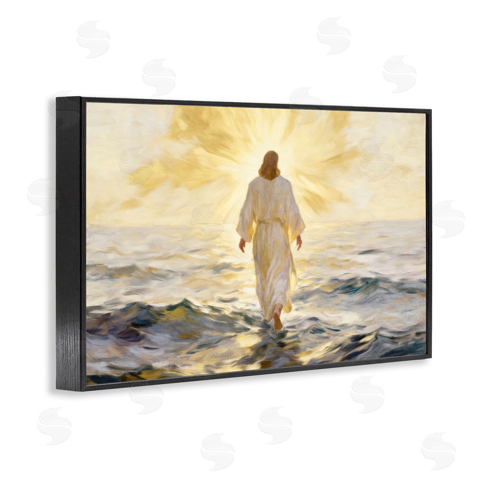 Kim Allen Golden Walk Spiritual Figure Black Framed Giclee Wall Art