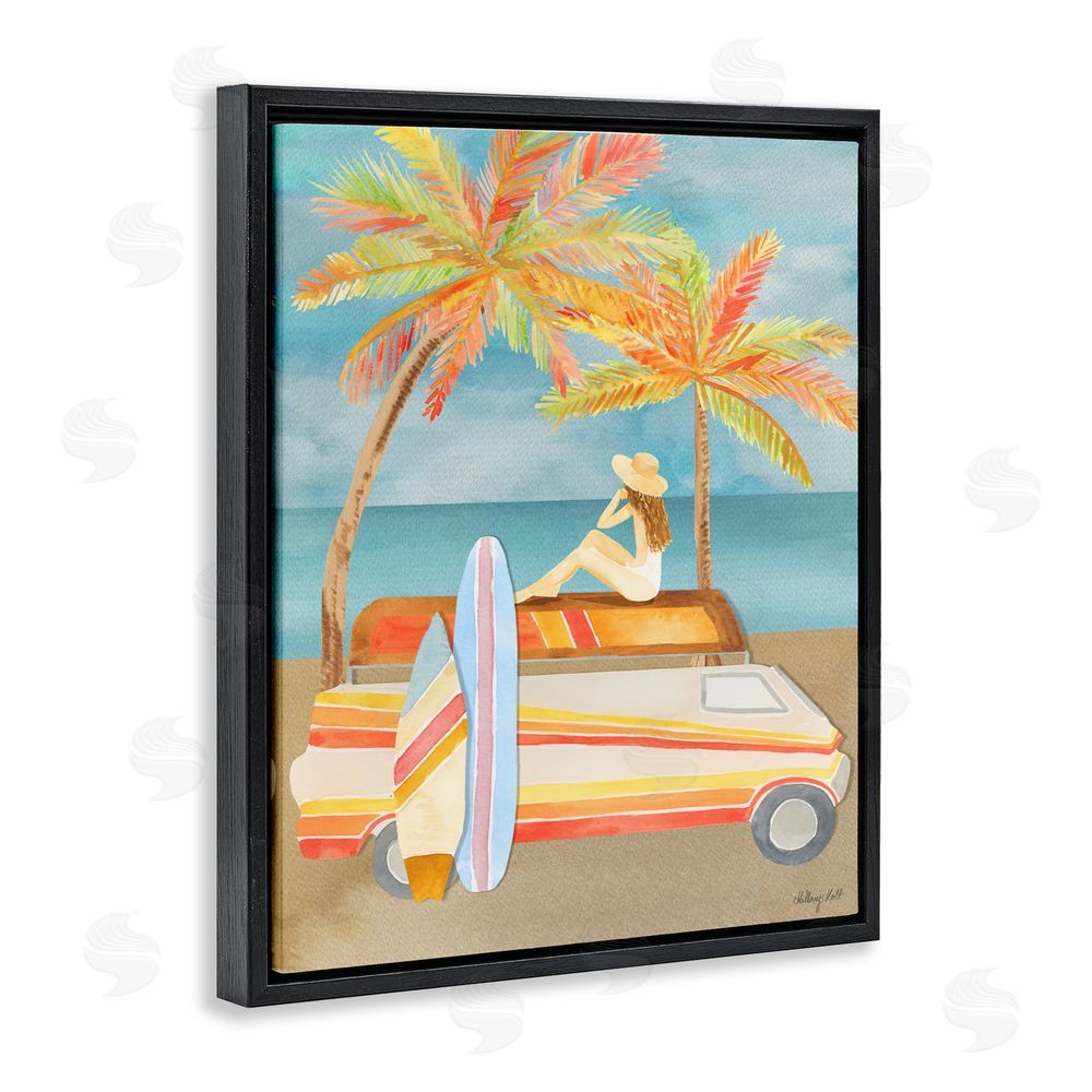Hillary Holt California Road Trip Black Floating Frame Stretched Canvas Wall Art Print