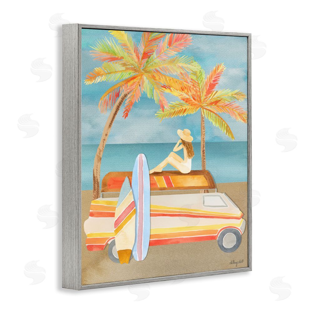 Hillary Holt California Road Trip Gray Framed Giclee Wall Art Print