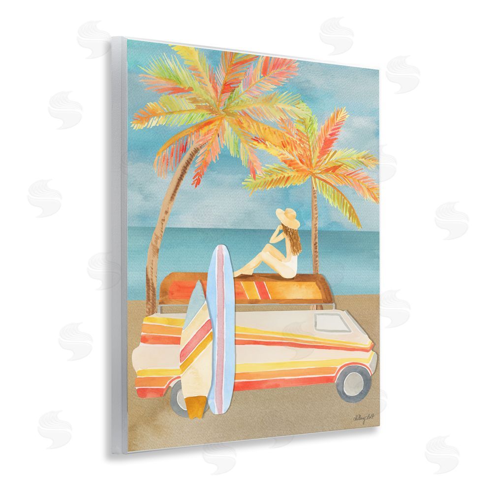 Hillary Holt California Road Trip Wall Plaque Art Print with White Foil Wrap