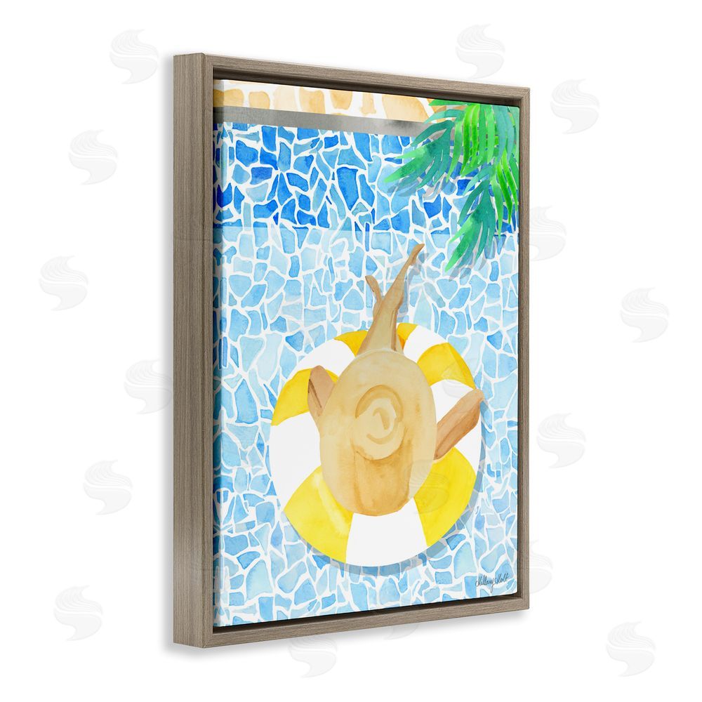 Hillary Holt Summer Poolside Drift Brown Floating Framed Canvas Wall Art Print