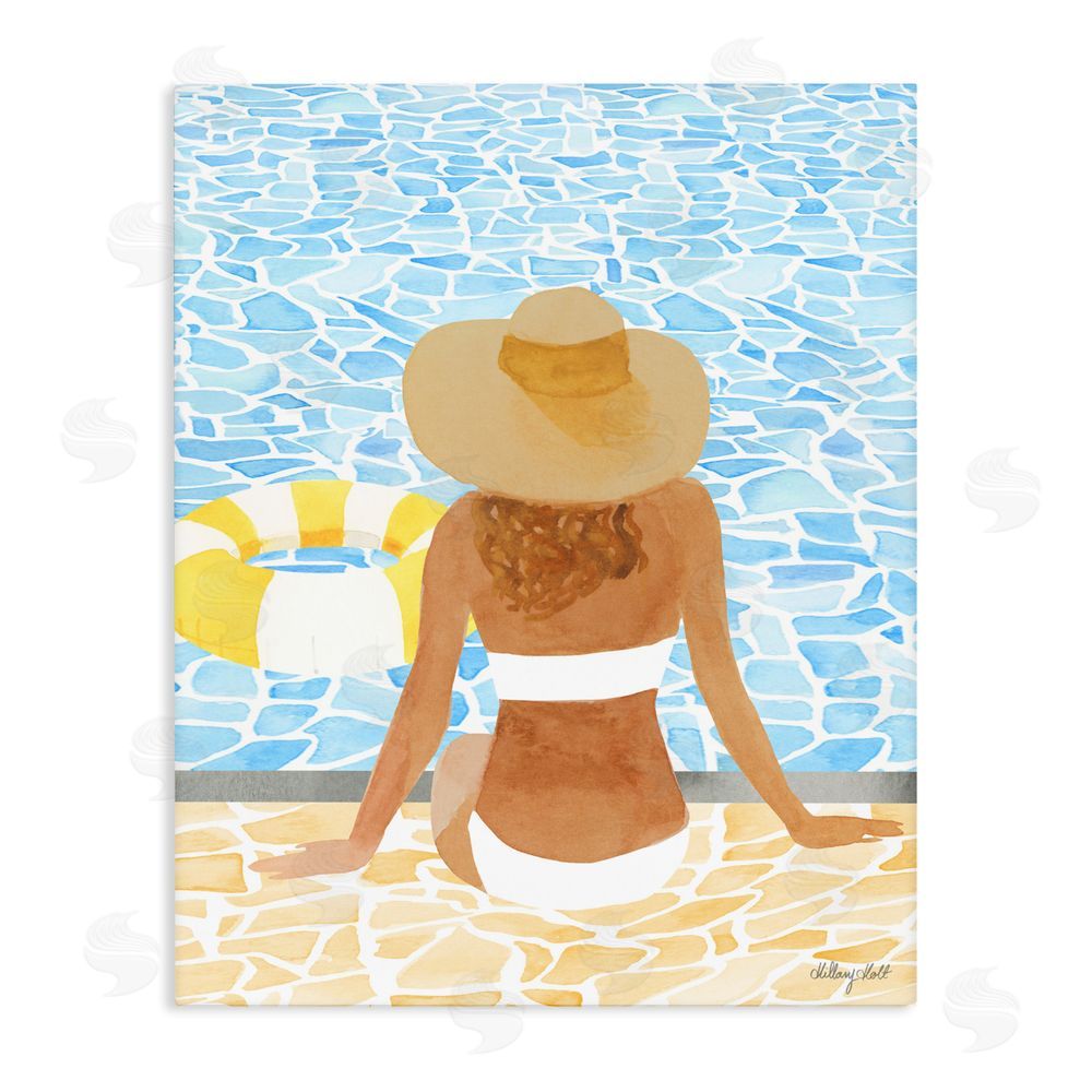 Hillary Holt Summer Poolside Chill Stretched Canvas Wall Art Print