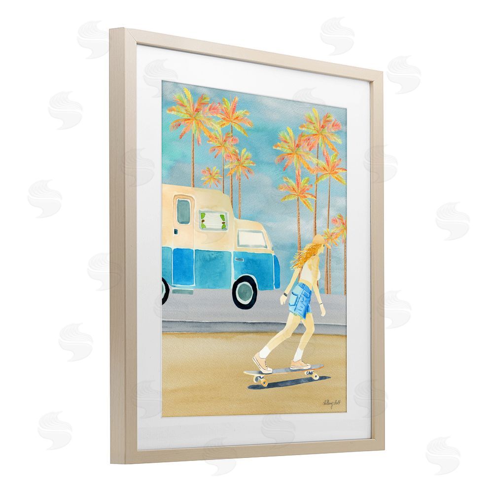 Hillary Holt Santa Monica Road Trip Brown Framed Print Under Glass with White Mat Wall Art