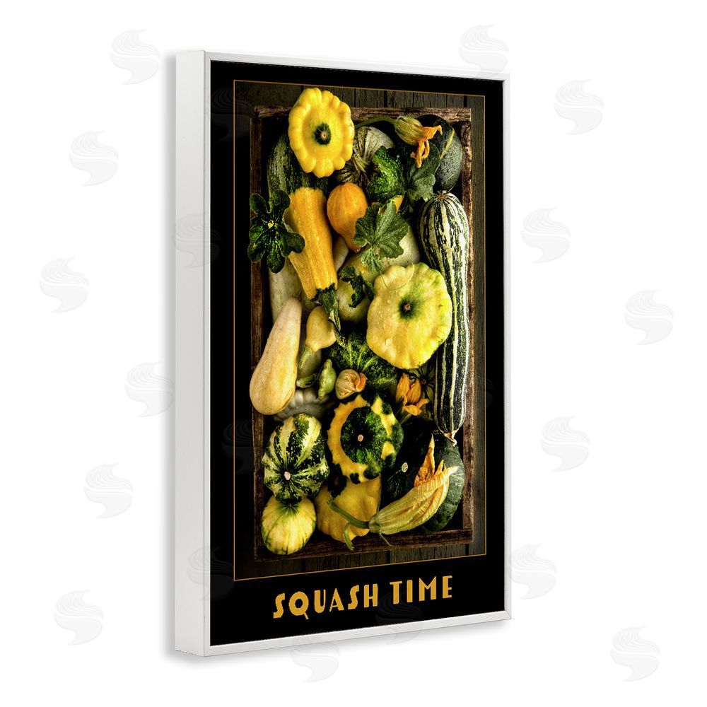 Carl Kravats Squash Time Vibrant Vegetables White Framed Giclee Wall Art Print