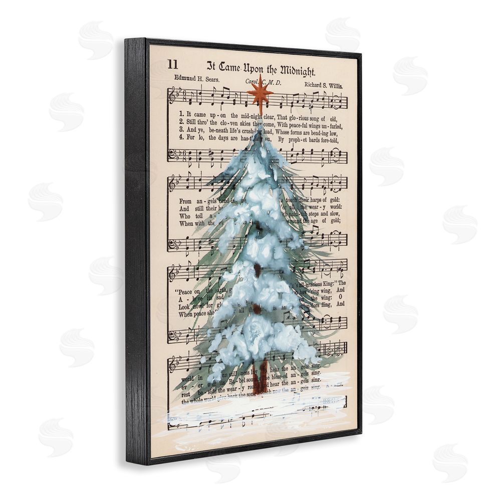 Cady Driver Christmas Tree & Sheet Music Black Framed Giclee Wall Art Print