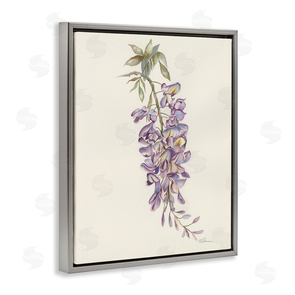 Cady Driver Delicate Hyacinths Study Gray Floating Frame Canvas Wall Art Print